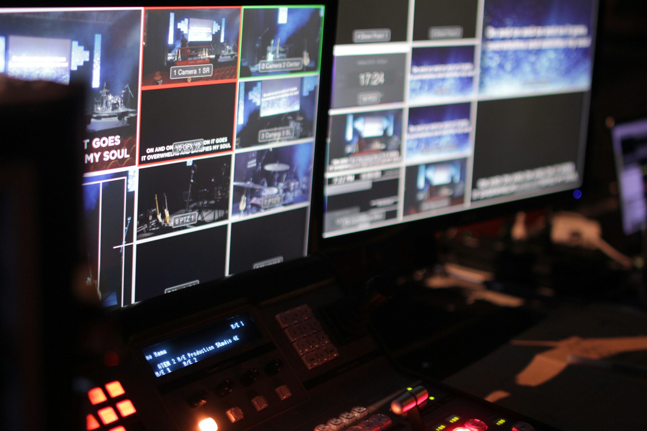 Multi-camera broadcast control room