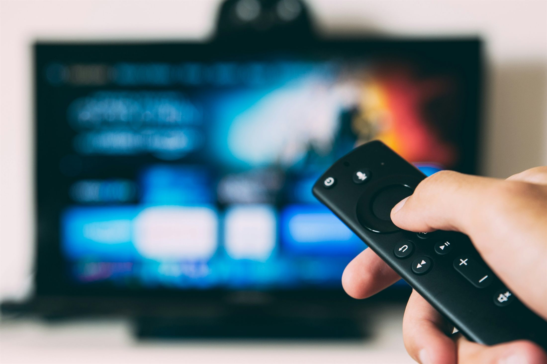 Remote pointed at a streaming TV interface